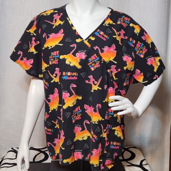 Disney Scrubs Top Unisex Lion King Cotton Size 3XL - Picture 1 of 6